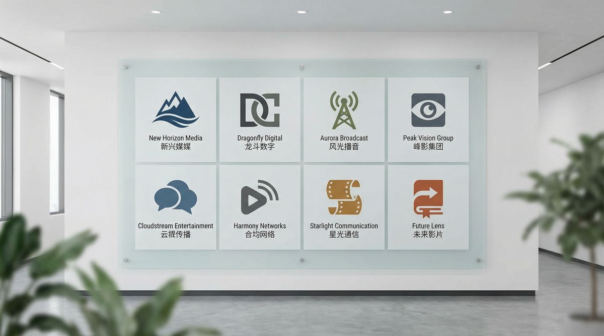 腿模写真合作影视品牌Logo墙